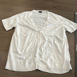 Talbots Short Sleeved V-neck White Cardigan Size 1XP